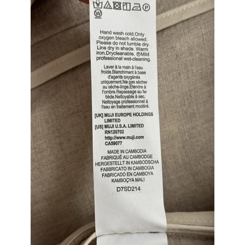 MUJI Men Blazer 100% Linen Jacket Unstructured Pockets Lightweight Coastal -Sz S